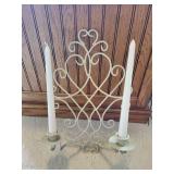 Set of 2 Decorative Lanterns, Vintage Candle Holder, and Floral Arrangement