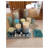 Decorative Candle and Glass Ornament Set