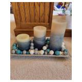 Decorative Candle and Glass Ornament Set