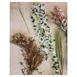 Collection of Artificial Floral Arrangements and Craft Supplies