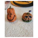 Halloween Decoration Set with Witch Plaque, Figurines, and Accessories