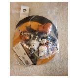 Halloween Decoration Set with Witch Plaque, Figurines, and Accessories