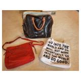 Lot of 3 Assorted Bags and 2 Pairs of Pex Blue Slip-Ons