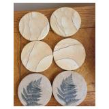 Assortment of Vintage Decorative Items and Stoneware Coasters