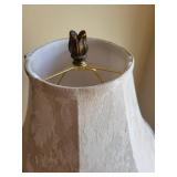 Vintage Table Lamp with Crystal Base and Fabric Shade