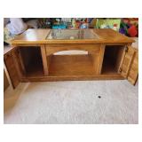 Wooden Glass-Top Coffee Table with Storage Drawers