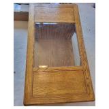 Wooden Glass-Top Coffee Table with Storage Drawers