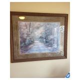 Framed Artwork of Serene Forest Path with Wooden Frame