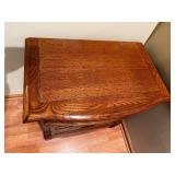 Vintage Wooden 3-Drawer Nightstand with Brass Handles