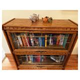 Vintage Oak Barrister Bookcase with Assorted Book Collection