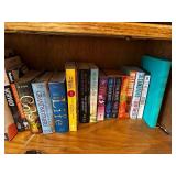 Vintage Oak Barrister Bookcase with Assorted Book Collection