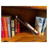 Vintage Oak Barrister Bookcase with Assorted Book Collection