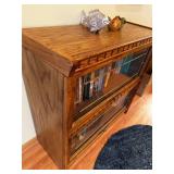 Vintage Oak Barrister Bookcase with Assorted Book Collection