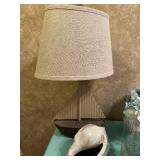 Nautical Decor Set with Lamp, Sea Shell, Ocean Mist Reed Diffuser, and Faux Hydrangeas