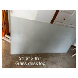 Glass Desk Top 31.5" x 63"