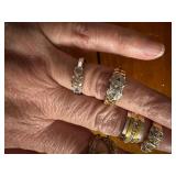 Collection of 5 Assorted Rings Including Gemstone and Diamond Designs