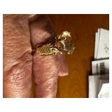 14k Gold Ring with Large Oval Gemstone