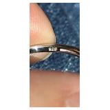 Sterling Silver Ring with Sapphires - Size 9