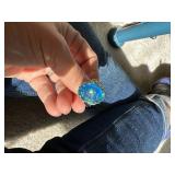 Exquisite Large Oval-Cut Gemstone Ring with Intricate Silver Filigree Setting