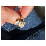 14k Gold Ring with Marquise-Cut Diamond and Accent Stones (Likely Diamonds)