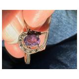 Purple Gemstone Ring with Intricate Setting