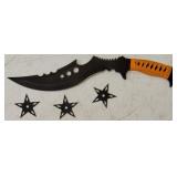 (1) Knife, (3) Throwing Stars & (1) Carrying Case (View Photos)