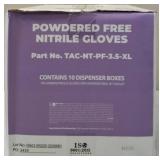 GLOBAL SOLUTIONS |TAC BRAND- Powder Free Nitrile Gloves (10 Boxes) – Size XL - NEW