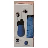 NEW (1) M4 Smart Bracelet - HD Color Screen / Message View / 45 Day Battery Life & (1) Silicone Storage Collapsible Water Bottle - Blue Bottle with Black Lid (View Photos for more Details)