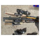 Group of approx 10 rods & reels. As shown.