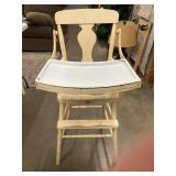 Vintage High Chair with Enamel Tray