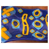 Hand blown glass fused tray