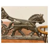 Vintage Cast Iron Spanora Horse and Carriage
