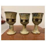 Three Pottery Chalises
