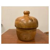 Wooden turned covered bowl