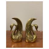 Gorgeous Brass Swan bookends
