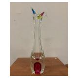 Large blown art glass vase