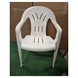 Lot of 300LB Capacity In and outdoor White Plastic Chair (Used)