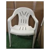 Lot of 300LB Capacity In and outdoor White Plastic Chair (Used)