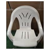 Lot of 300LB Capacity In and outdoor White Plastic Chair (Used)