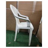 Lot of 300LB Capacity In and outdoor White Plastic Chair (Used)