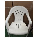 Lot of 300LB Capacity In and outdoor White Plastic Chair (Used)