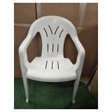 Lot of 300LB Capacity In and outdoor White Plastic Chair (Used)