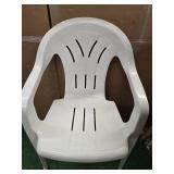 Lot of 300LB Capacity In and outdoor White Plastic Chair (Used)