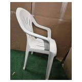 Lot of 300LB Capacity In and outdoor White Plastic Chair (Used)
