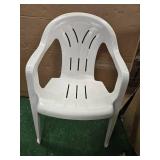 Lot of 300LB Capacity In and outdoor White Plastic Chair (Used)