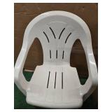 Lot of 300LB Capacity In and outdoor White Plastic Chair (Used)