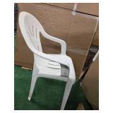 Lot of 300LB Capacity In and outdoor White Plastic Chair (Used)