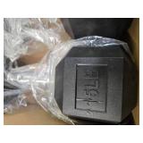 Lot of 15lb Rubber Hex Dumbbells (New)