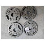 Lot of Four 2.5Lb weight Plates ) new)