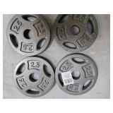 Lot of Four 2.5Lb weight Plates ) new)